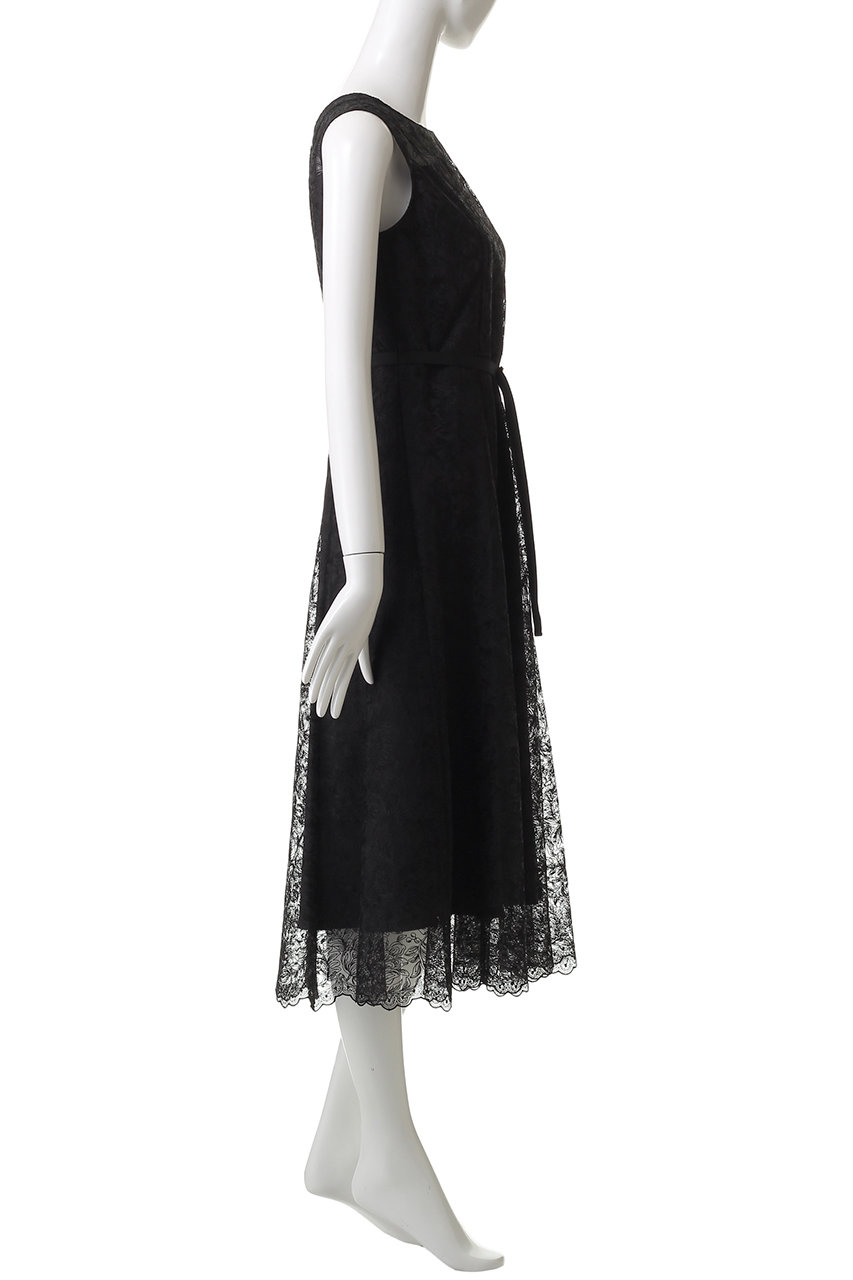 ANAYI(アナイ)｜レースフラワーチュールフレアワンピース/ベージュ の