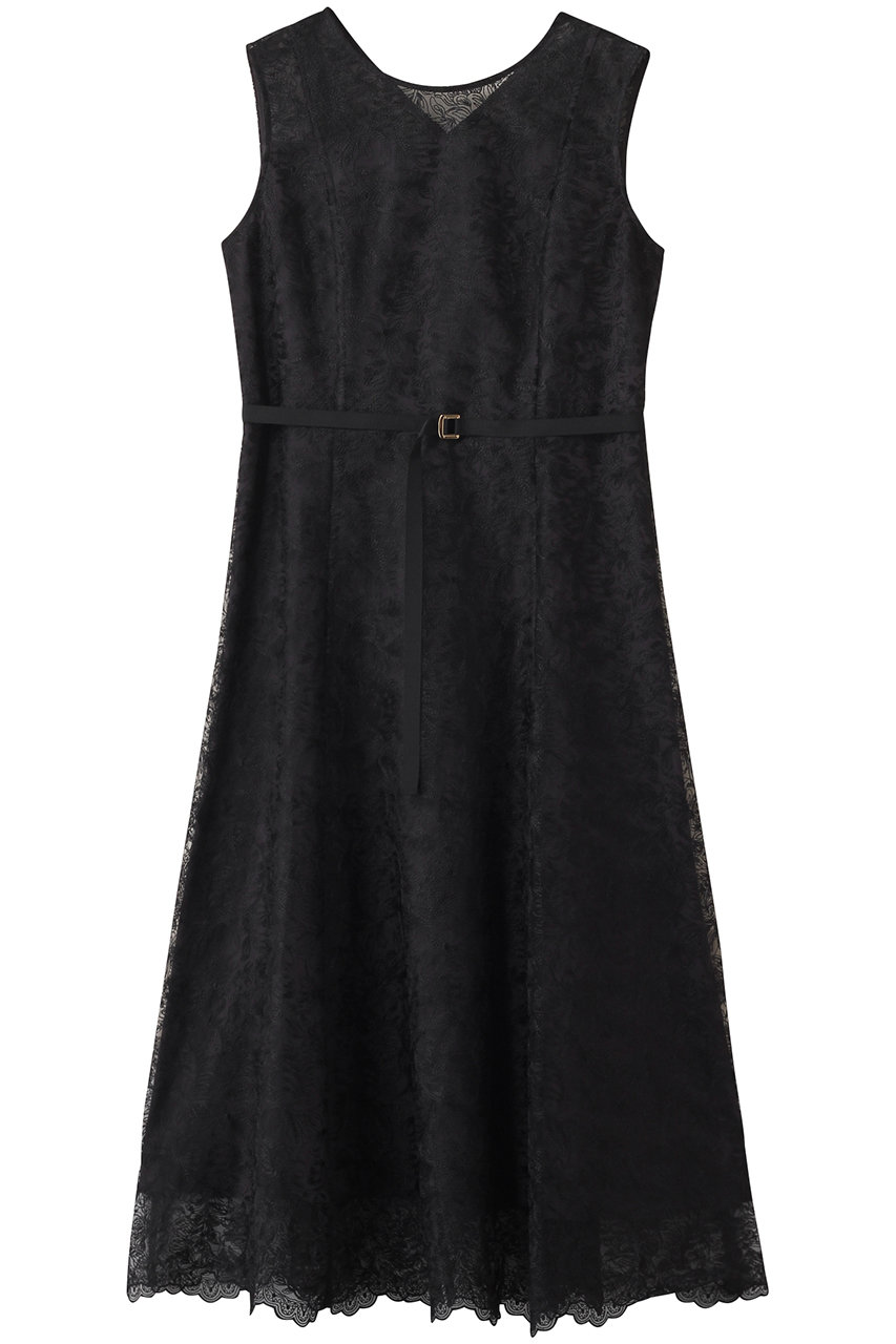 ANAYI レースフラワーチュールフレアワンピース (ブラック, 38) アナイ ELLE SHOP ANAYI レースフラワーチュールフレアワンピース (ブラック, 38) アナイ ELLE SHOP