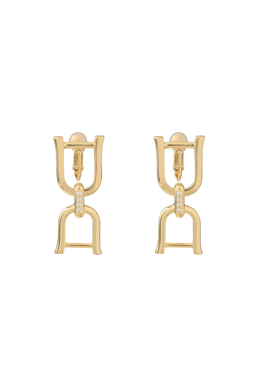 ANAYI ホースビットビジューイヤリング (ゴールド, 1) アナイ ELLE SHOP ANAYI ホースビットビジューイヤリング (ゴールド, 1) アナイ ELLE SHOP