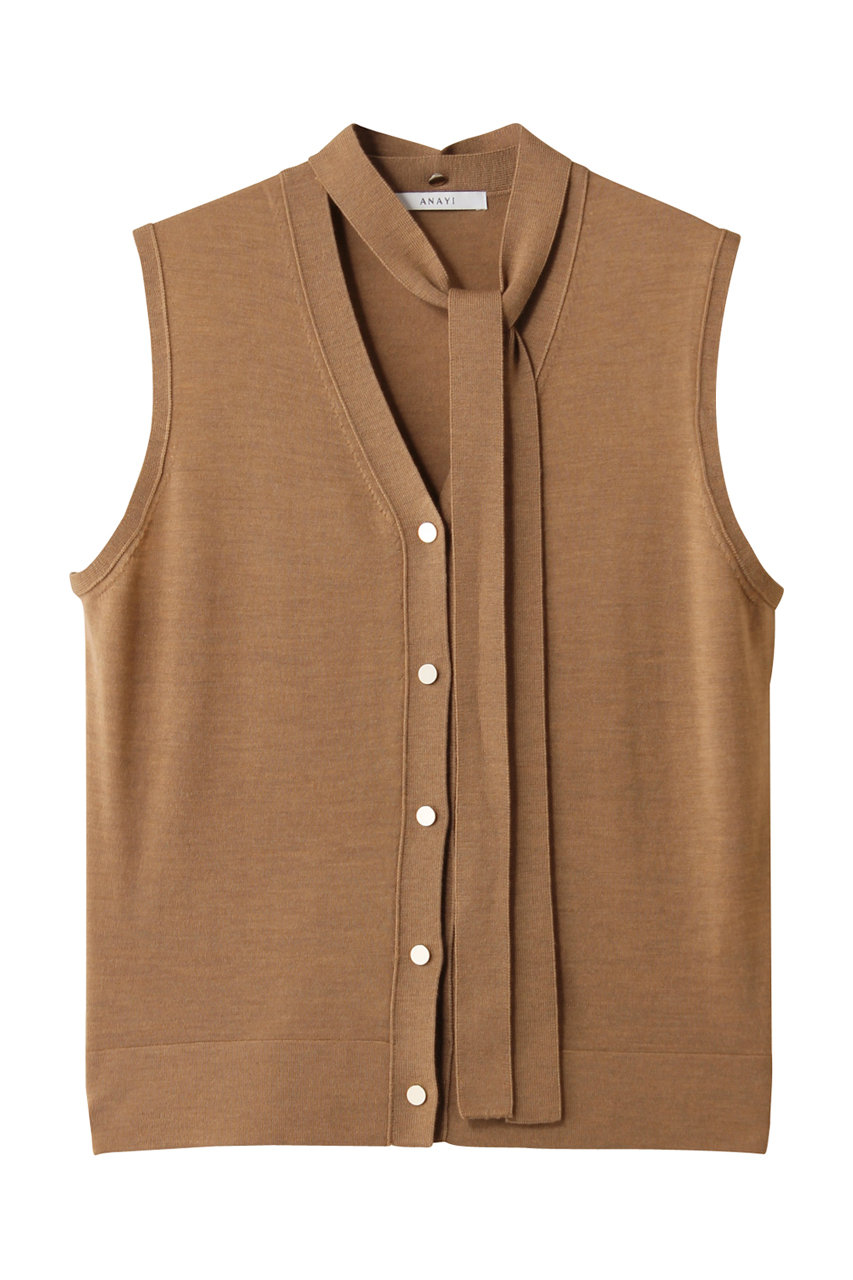 アナイ/ANAYIのスーパーFメリノタイ付ベスト(キャメル/10252816320-94-380)