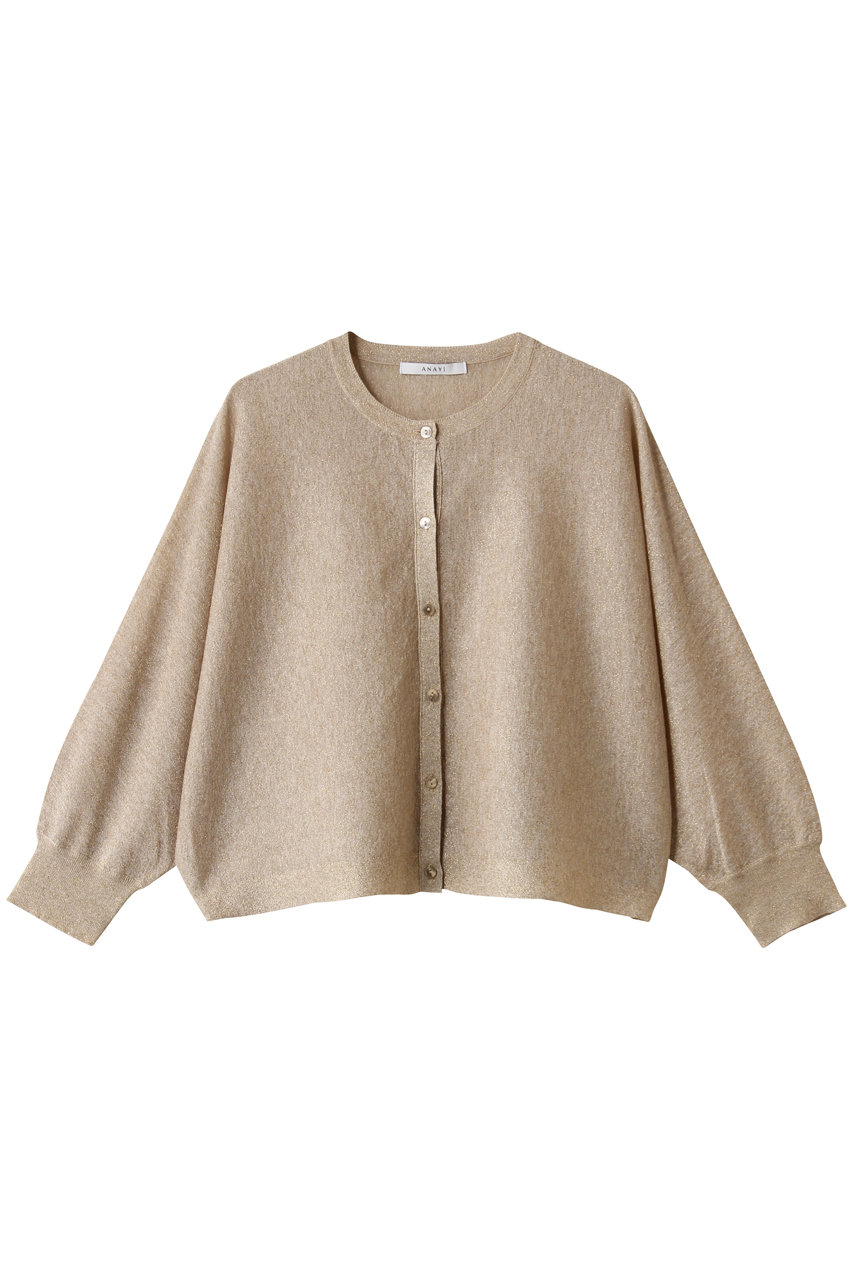 ANAYI シアーラメ天竺ドルマンカーディガン (ゴールド, 38) アナイ ELLE SHOP ANAYI シアーラメ天竺ドルマンカーディガン (ゴールド, 38) アナイ ELLE SHOP