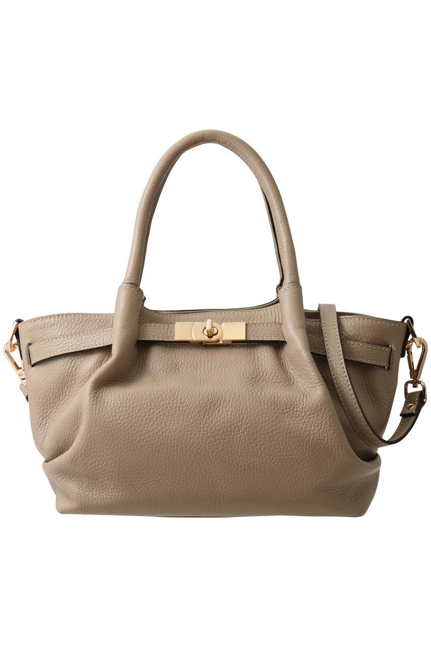ANAYI Iターンロック付ハンドBAG (グレージュ, 1) アナイ ELLE SHOP