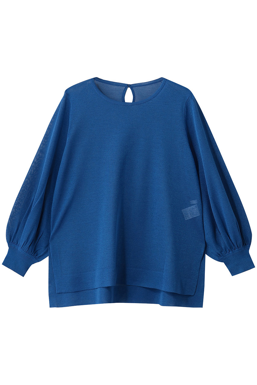 ANAYI シアースリーブクループルオーバー (ブルー, 38) アナイ ELLE SHOP ANAYI シアースリーブクループルオーバー (ブルー, 38) アナイ ELLE SHOP
