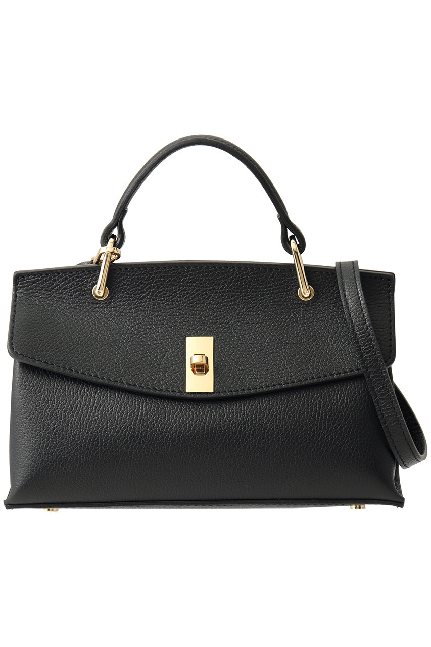 ANAYI Iシュリンク革トップハンドルBAG (ブラック, 1) アナイ ELLE SHOP ANAYI Iシュリンク革トップハンドルBAG (ブラック, 1) アナイ ELLE SHOP