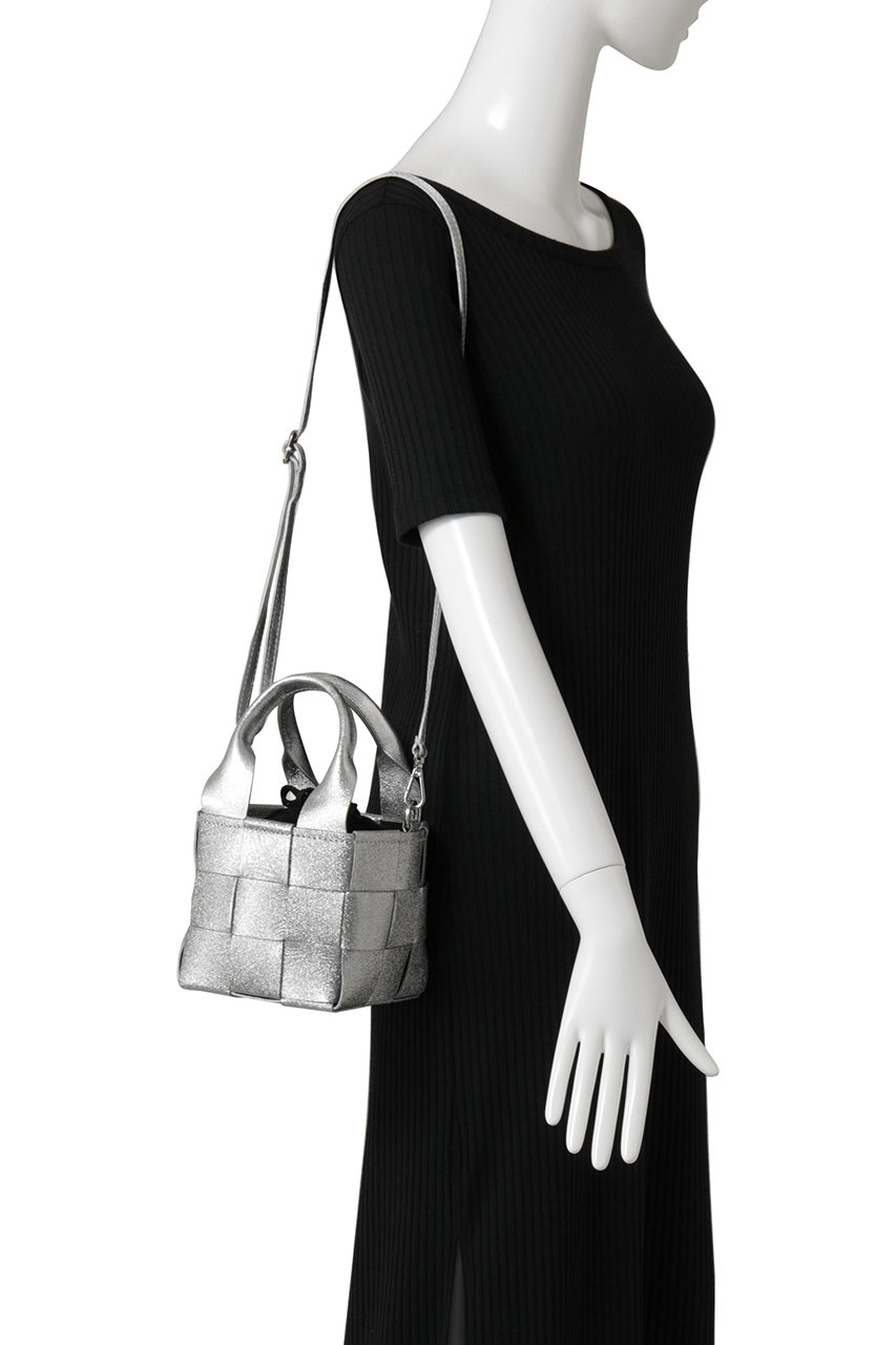 ANAYI(アナイ)｜IイントレチャートメタリックミニBAG/シルバー の通販