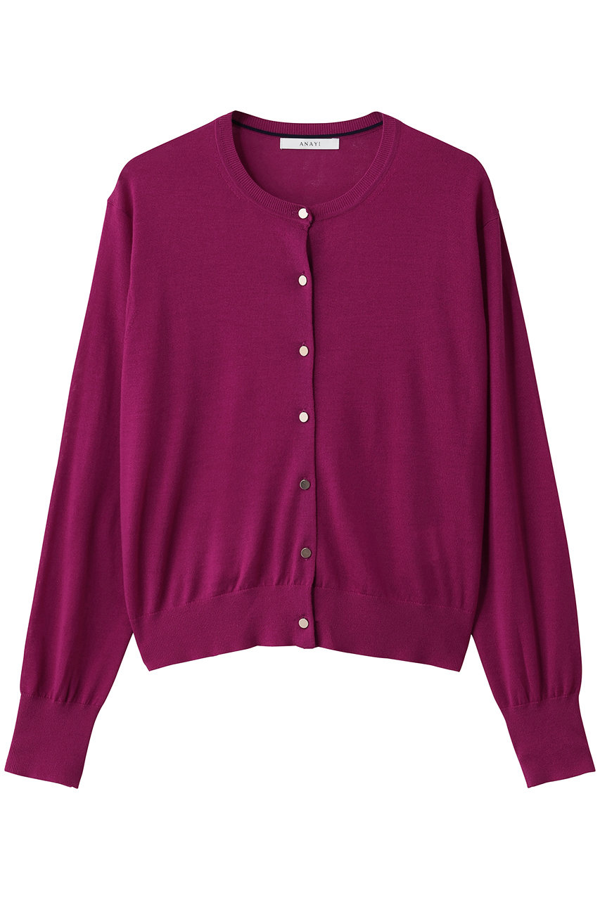 アナイ/ANAYIのスーパーFメリノクルーカーディガン(ピンク/10252816300-94-380)