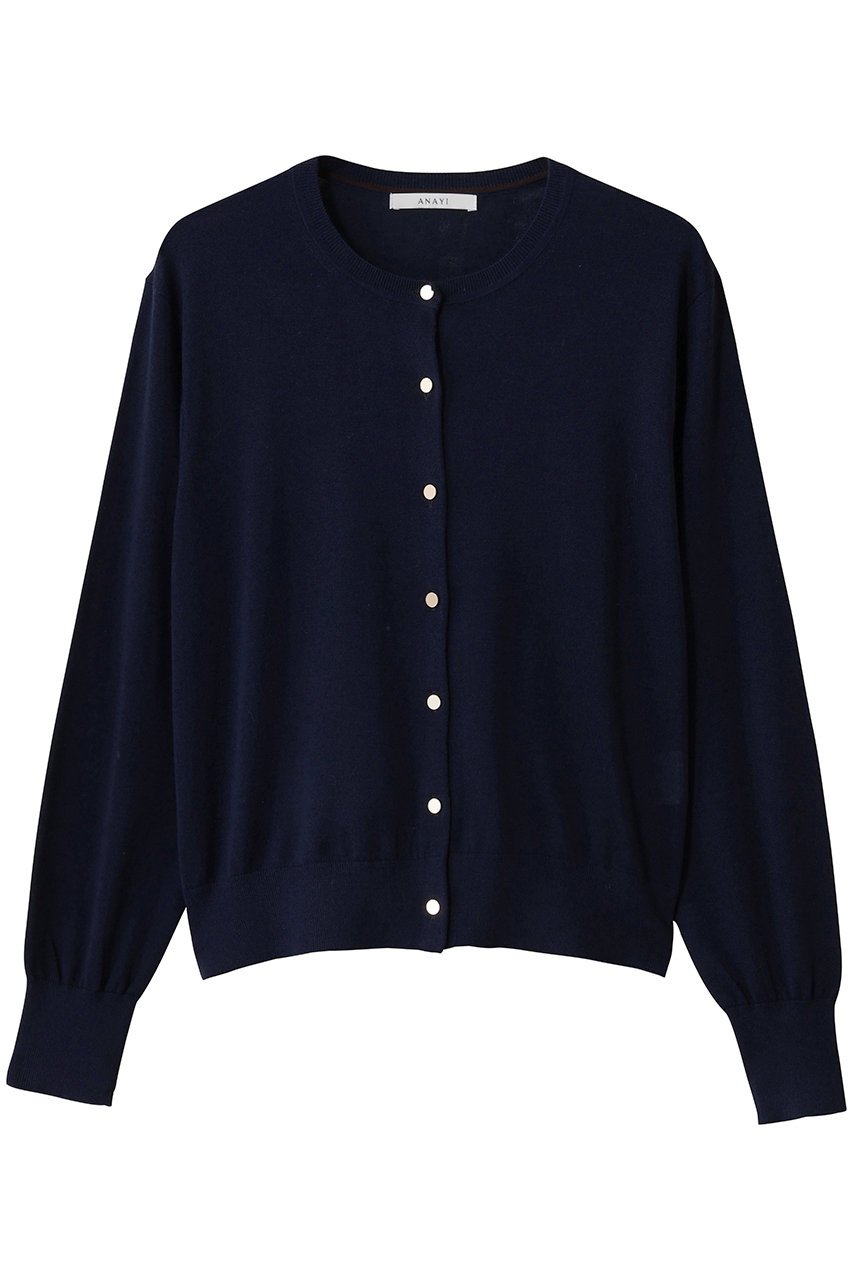 アナイ/ANAYIのスーパーFメリノクルーカーディガン(ネイビー/10252816300-94-380)