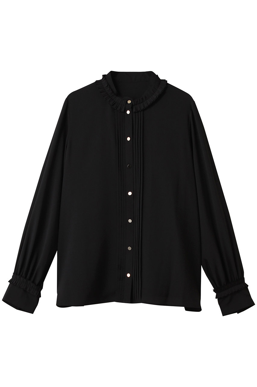 ANAYI ポリデシンプリーツディテールブラウス (ブラック, 38) アナイ ELLE SHOP ANAYI ポリデシンプリーツディテールブラウス (ブラック, 38) アナイ ELLE SHOP