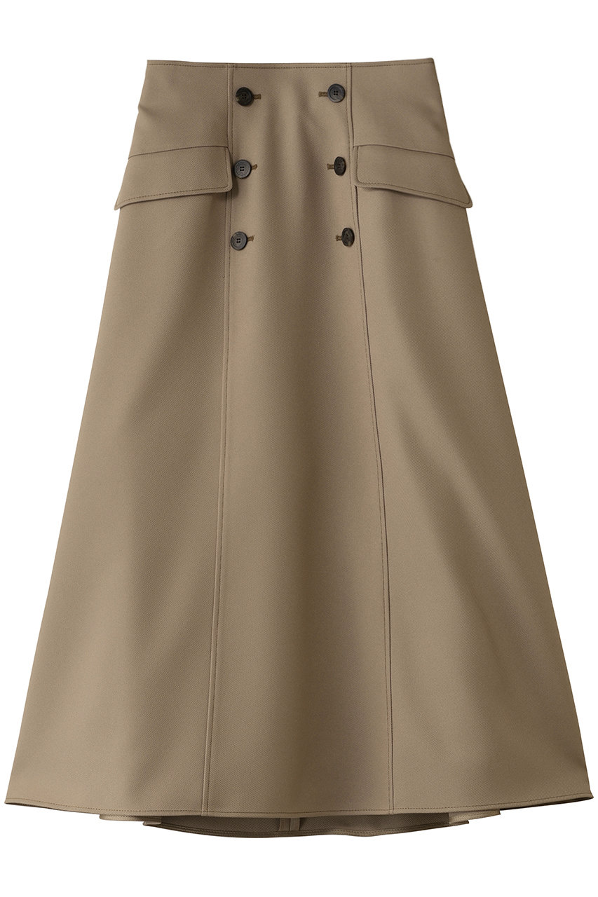 ANAYI ブライトツイルAラインスカート (ベージュ2, 38) アナイ ELLE SHOP