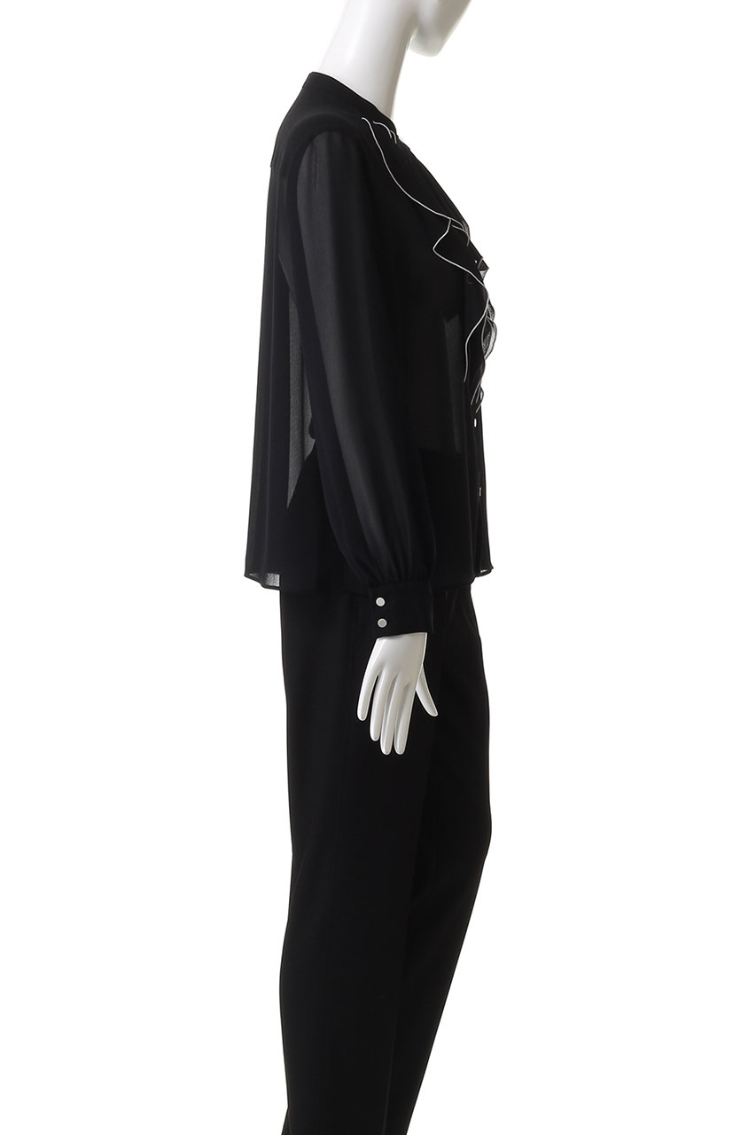 アナイ ANAYI ジョーゼットラッフルバイカラーブラウス ANAYI｜ジョーゼットバイカラーラッフル ブラウス | Rakuten