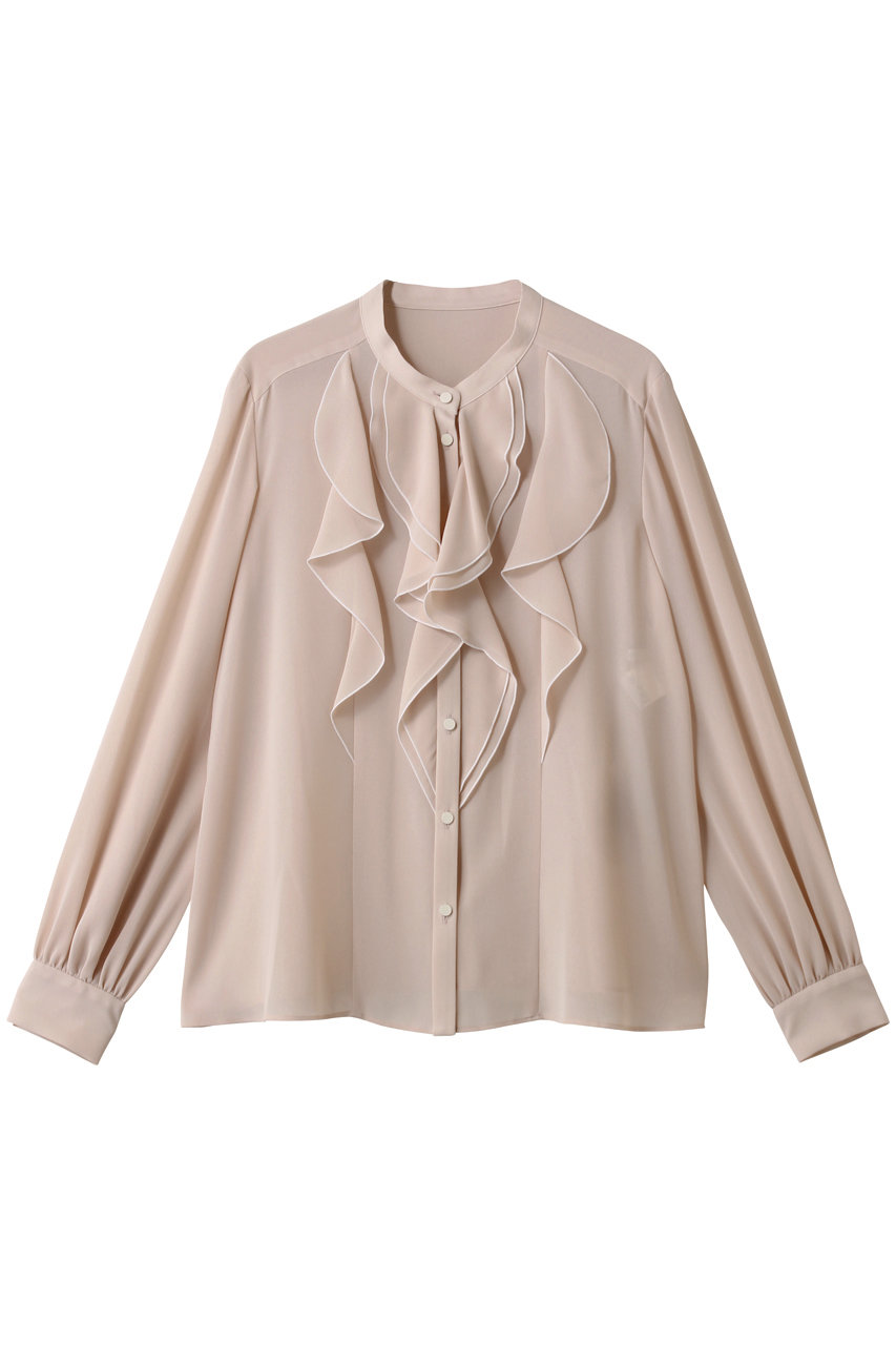 アナイ/ANAYIのジョーゼットバイカラーラッフルブラウス(ピンクベージュ/10252713520-95-380)