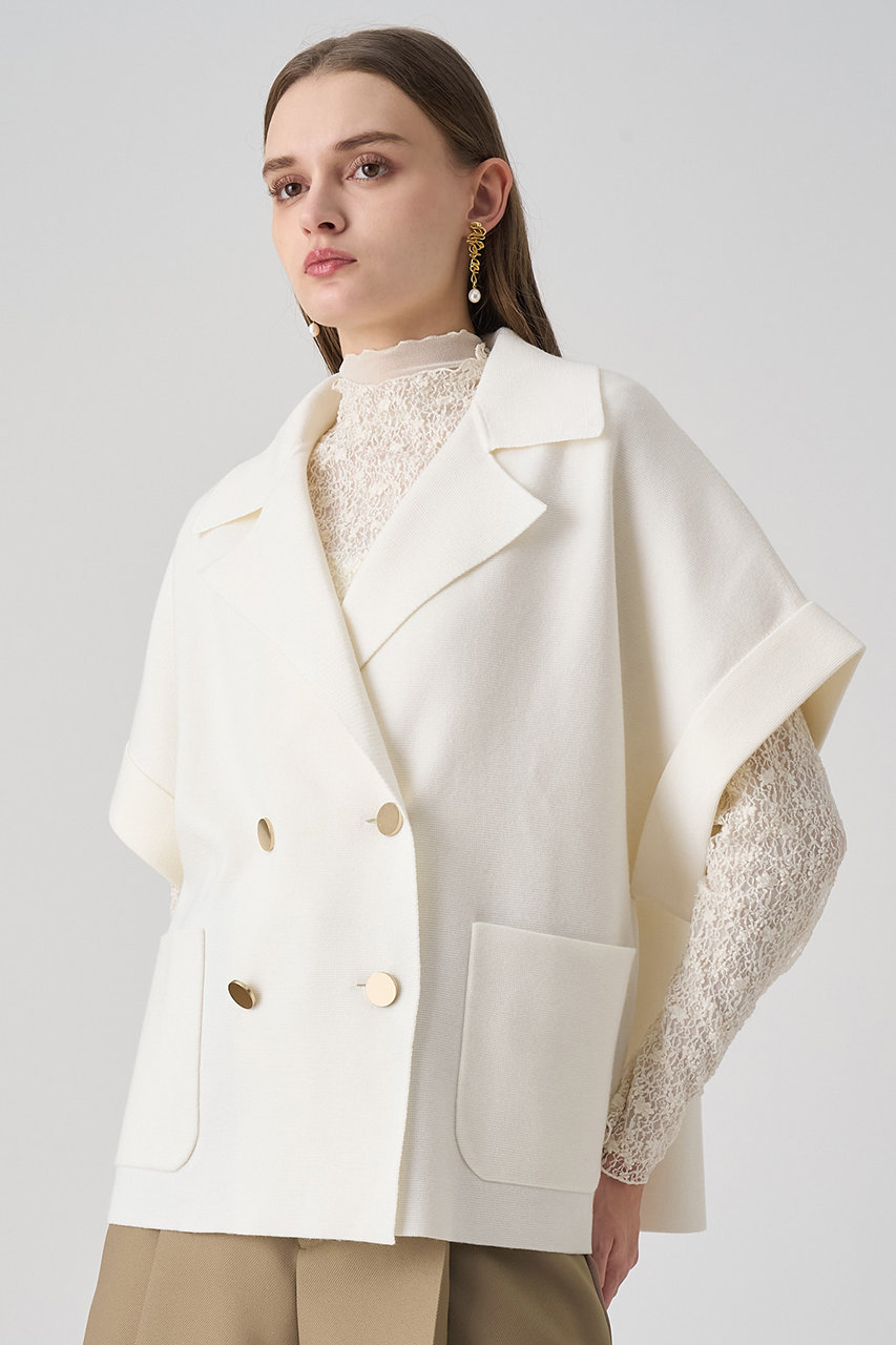 ANAYI パール ジレ ベスト ダブル リネン ホワイト アナイ ジャケット ANAYI パール ジレ ベスト ダブル リネン ホワイト アナイ