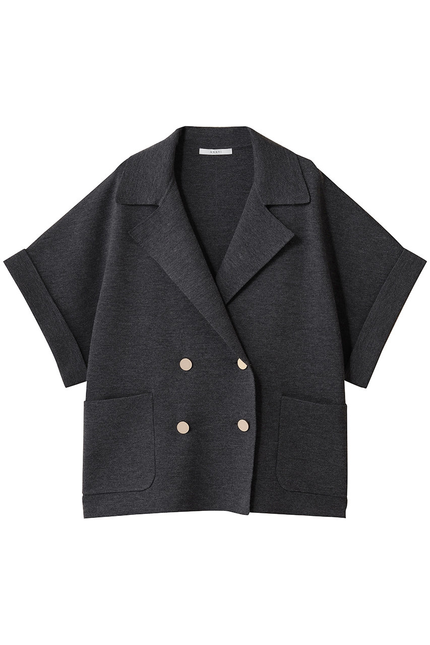 アナイ/ANAYIのメリノウールテーラードジレ(チャコールグレー/10252816800-94-380)