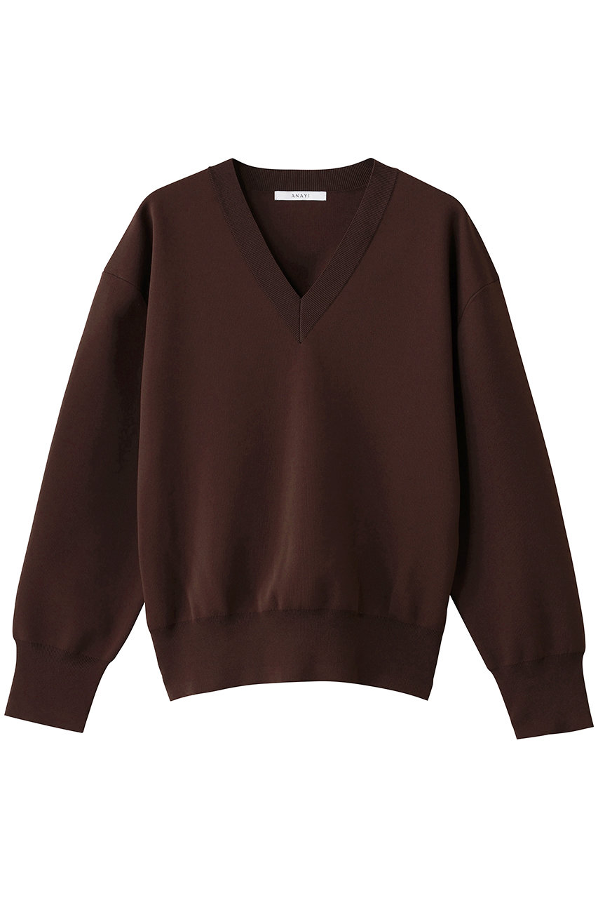 アナイ/ANAYIのボリュームショルダーVプルオーバー(ブラウン/10252816780-15-380)
