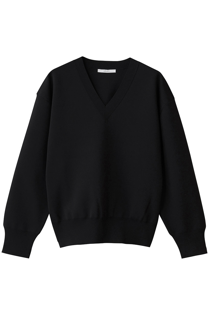 アナイ/ANAYIのボリュームショルダーVプルオーバー(ブラック/10252816780-15-380)