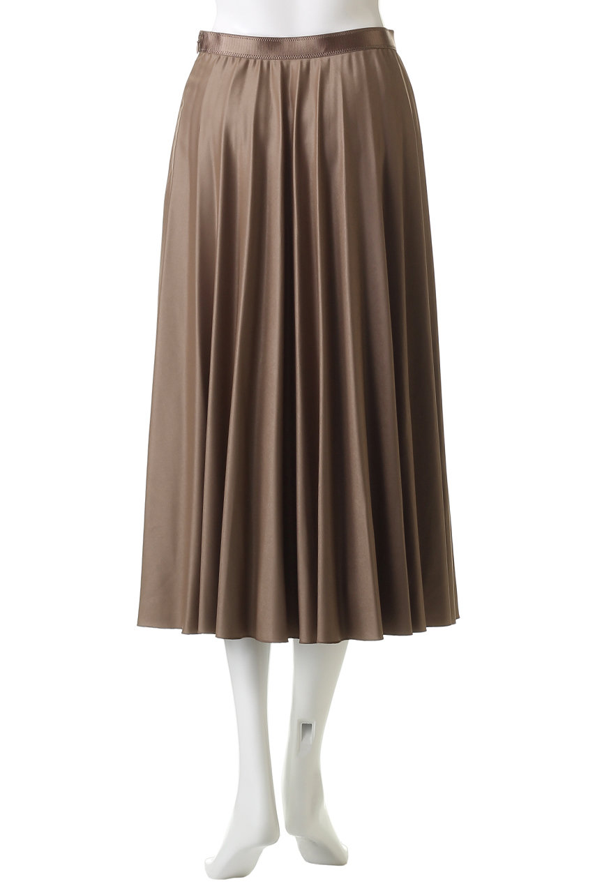 【新品】 ANAYI レザーライクサテンプリーツスカートモカ ANAYI(アナイ)｜レザーライクサテンプリーツスカート/モカ の通販