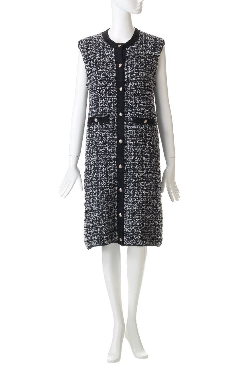 ANAYI(アナイ)｜モールツイードワンピース/ブルー の通販｜ELLESHOP