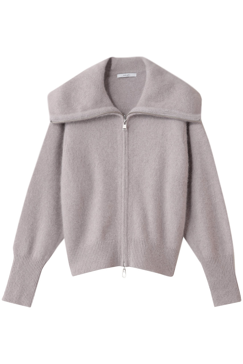 アナイ/ANAYIのフラッフィジップアップカーディガン(グレージュ/10252816390-15-380)