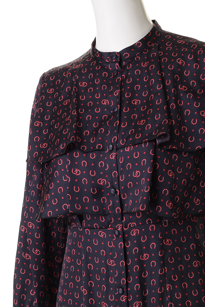 ANAYI(アナイ)｜ホースシューPTフリルワンピース/ネイビー の通販