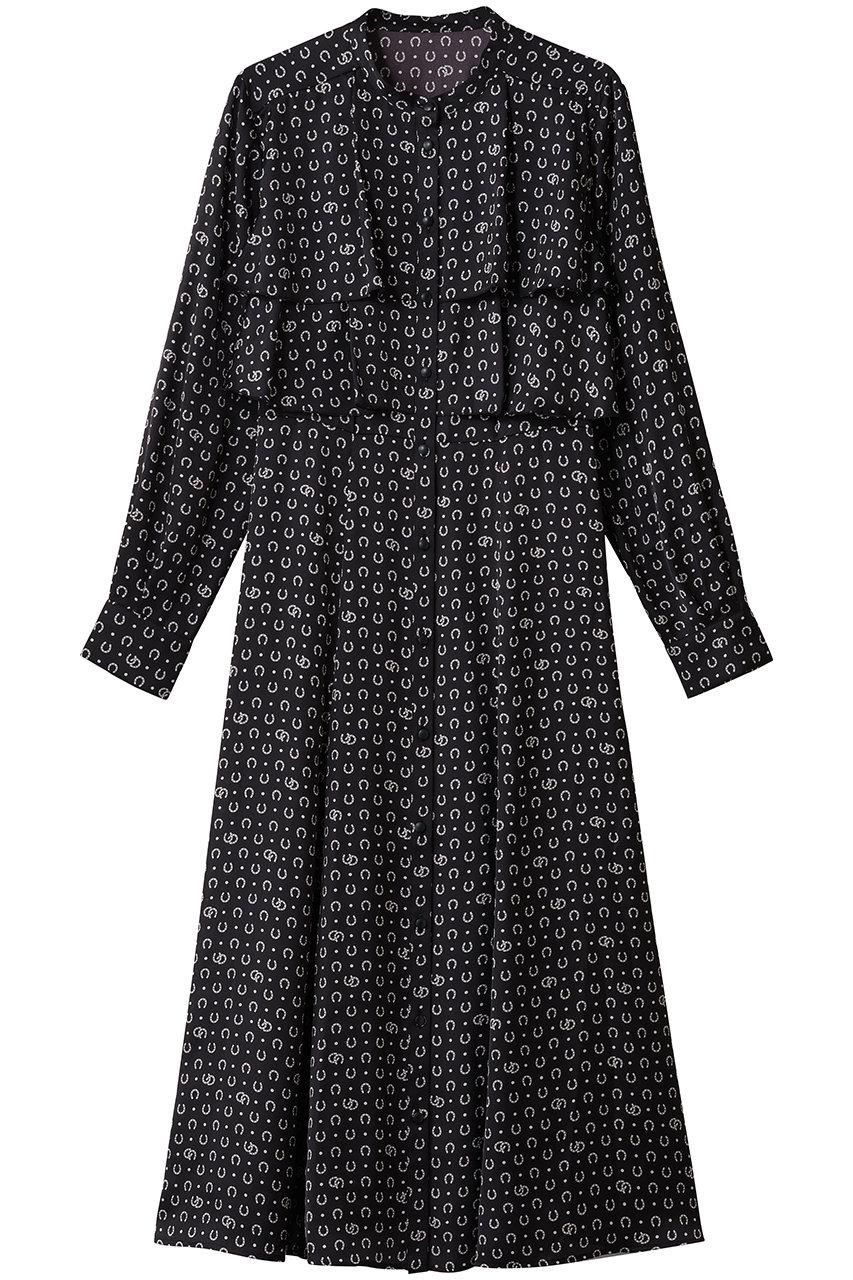 ANAYI ホースシューＰＴフリルワンピース (ブラック, 38) アナイ ELLE SHOP