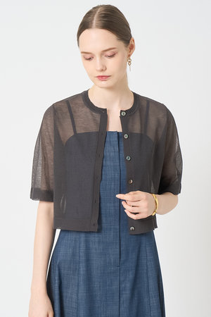 アナイ/ANAYIのハーフスリーブシアークルー カーディガン(110300/110303)