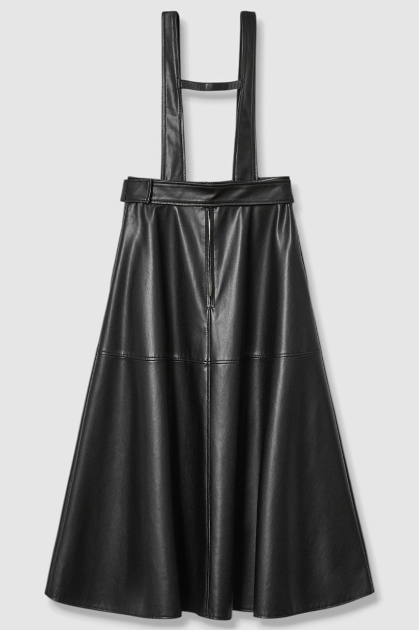 ANAYI(アナイ)｜フェイクレザージャンパー スカート/ブラック の通販