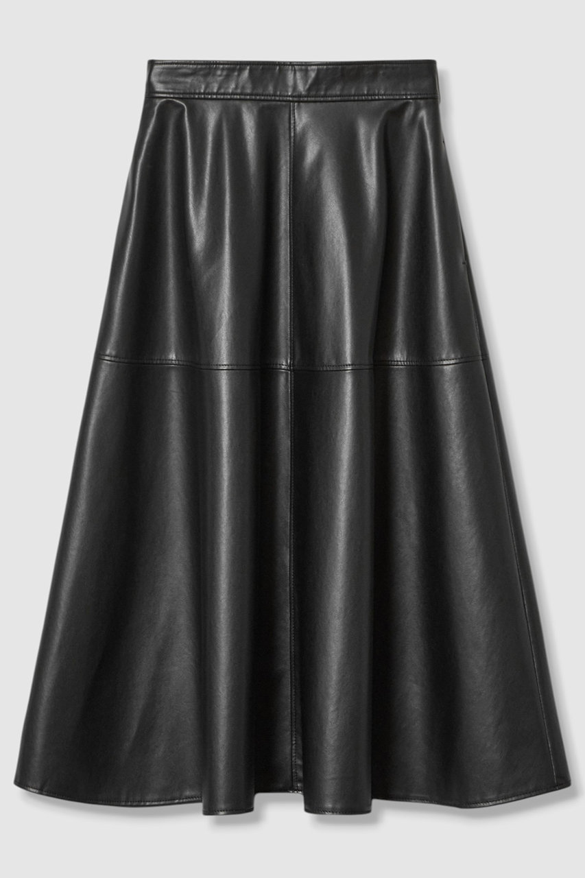 ビッキー様　新品未使用タグ付き　アナイ　フェイクレザー　スカート ANAYI(アナイ)｜フェイクレザージャンパー スカート/ブラック の通販