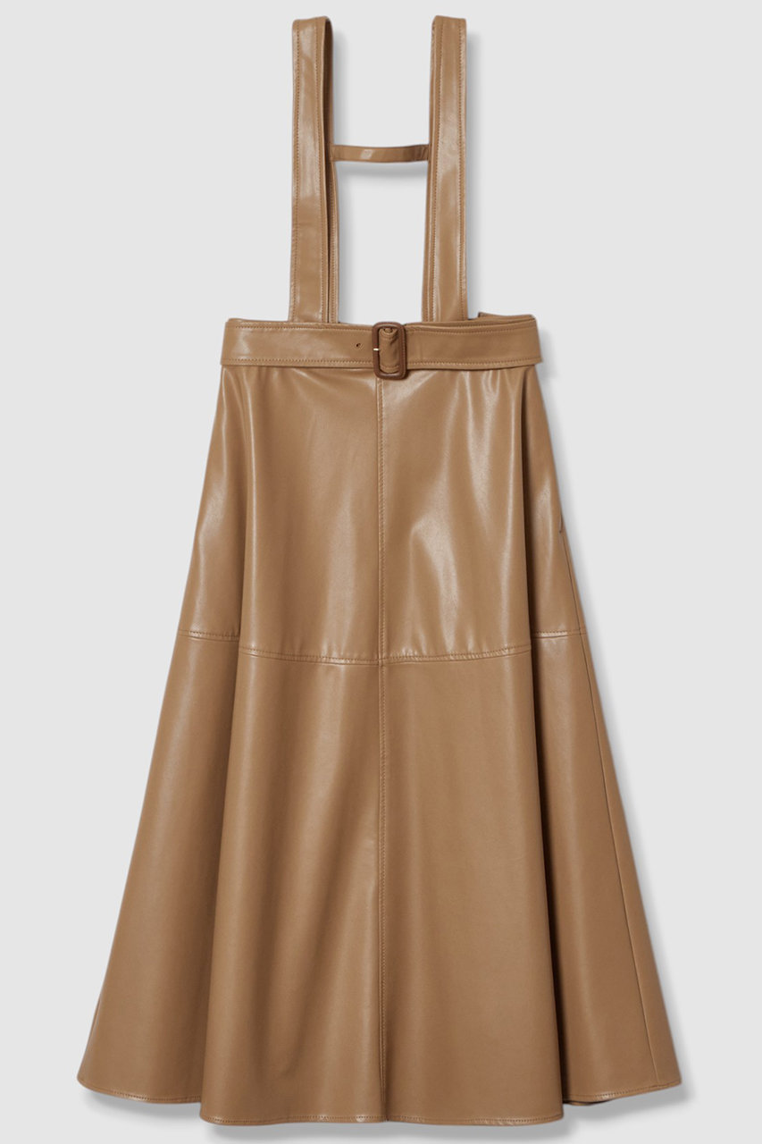 ANAYI フェイクレザージャンパー スカート (キャメル, 36) アナイ ELLE SHOP ANAYI フェイクレザージャンパー スカート (キャメル, 36) アナイ ELLE SHOP