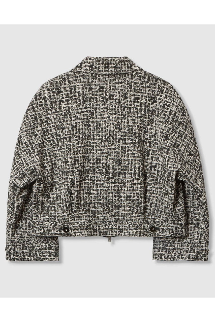 ANAYI(アナイ)｜ツイーディージャガードポケットブルゾン/ブラック の