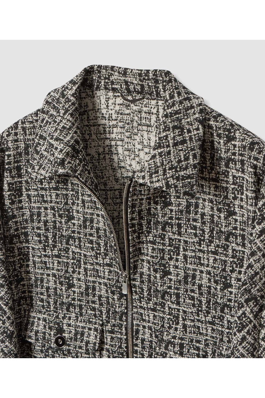 ANAYI(アナイ)｜ツイーディージャガードポケットブルゾン/ブラック の