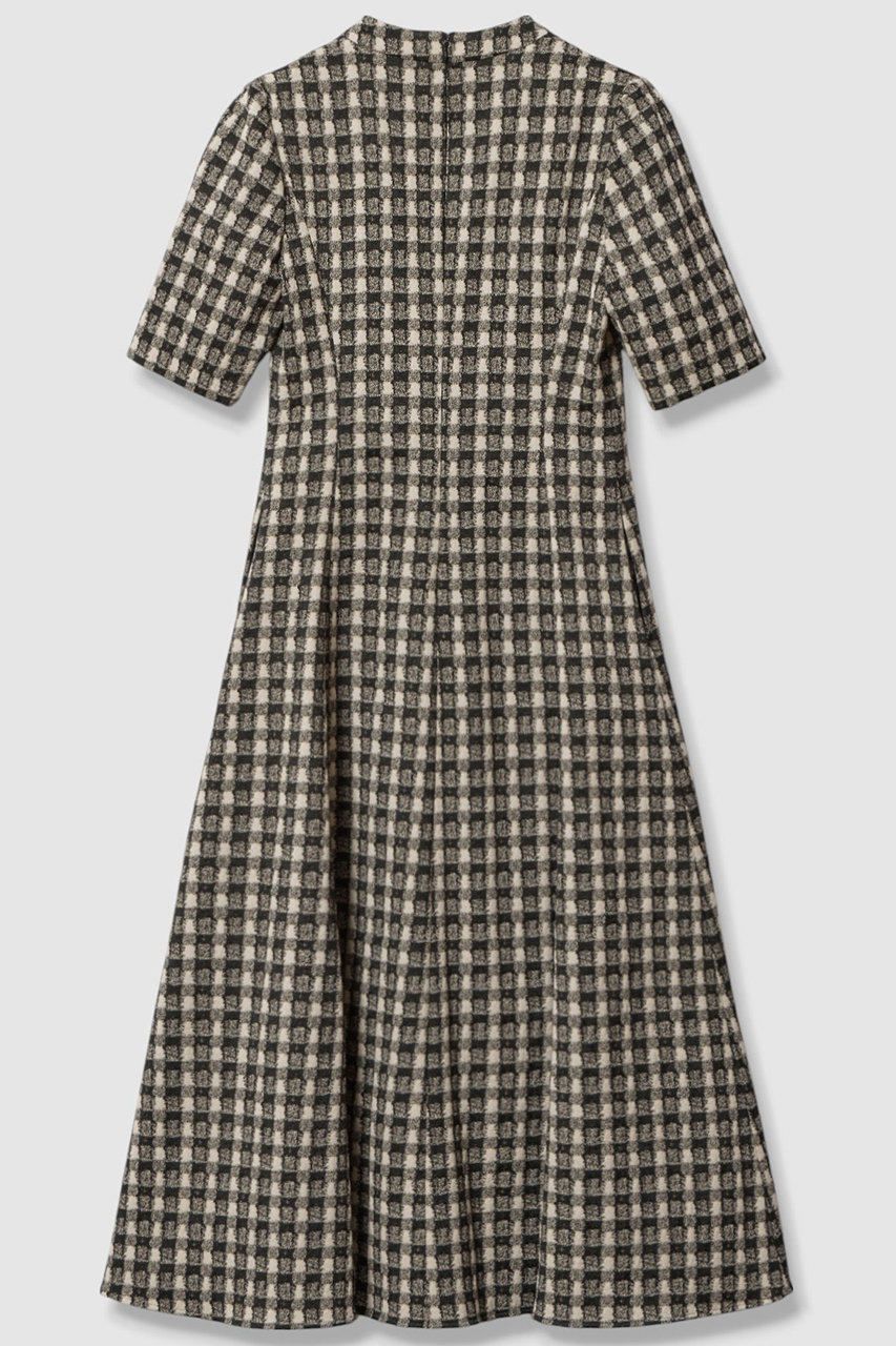 ANAYI(アナイ)｜ツイーディージャガードキーホールネック ワンピース