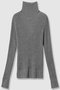 シアーウールハイネック プルオーバー アナイ/ANAYI チャコールグレー