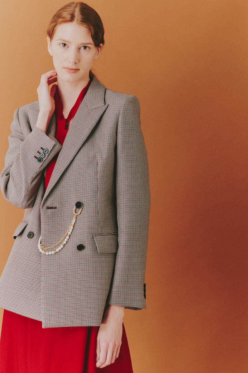 ANAYI(アナイ)｜ダブルクロスピークドジャケット/レッド系 の通販