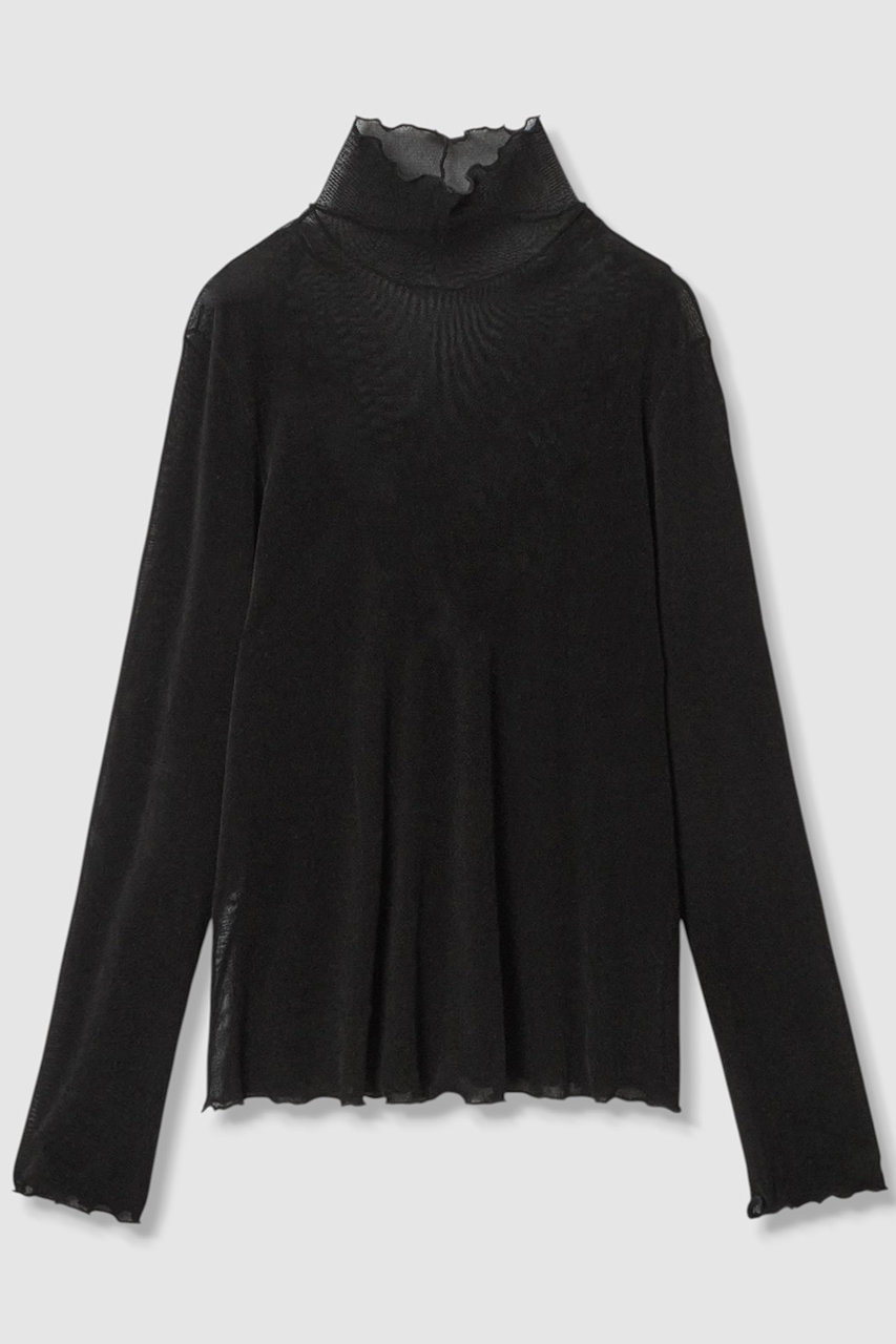 ANAYI チュールフロッキータートル プルオーバー (ブラック, 38) アナイ ELLE SHOP ANAYI チュールフロッキータートル プルオーバー (ブラック, 38) アナイ ELLE SHOP