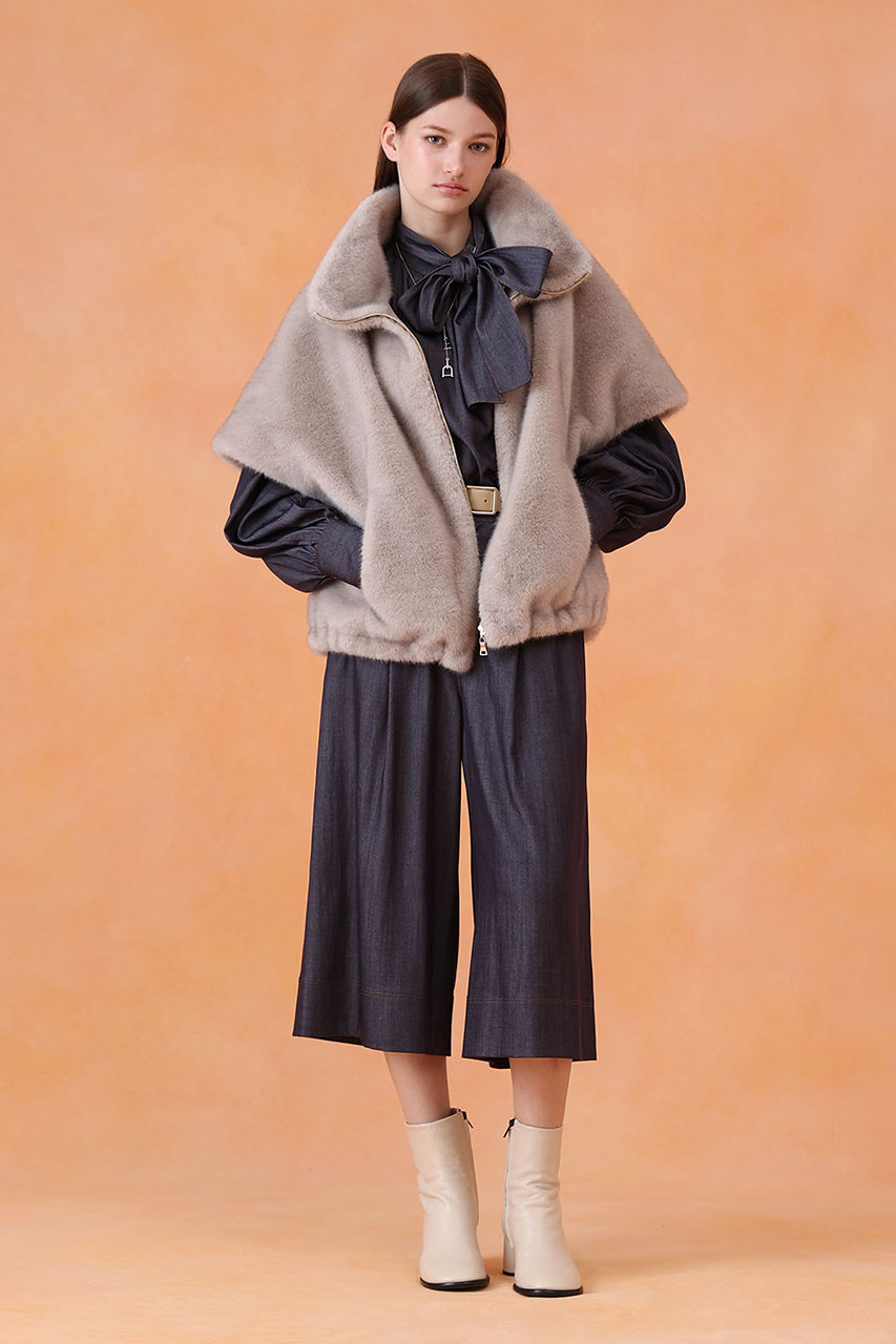 ANAYI(アナイ)｜フェイクミンクファージレ/グレージュ の通販