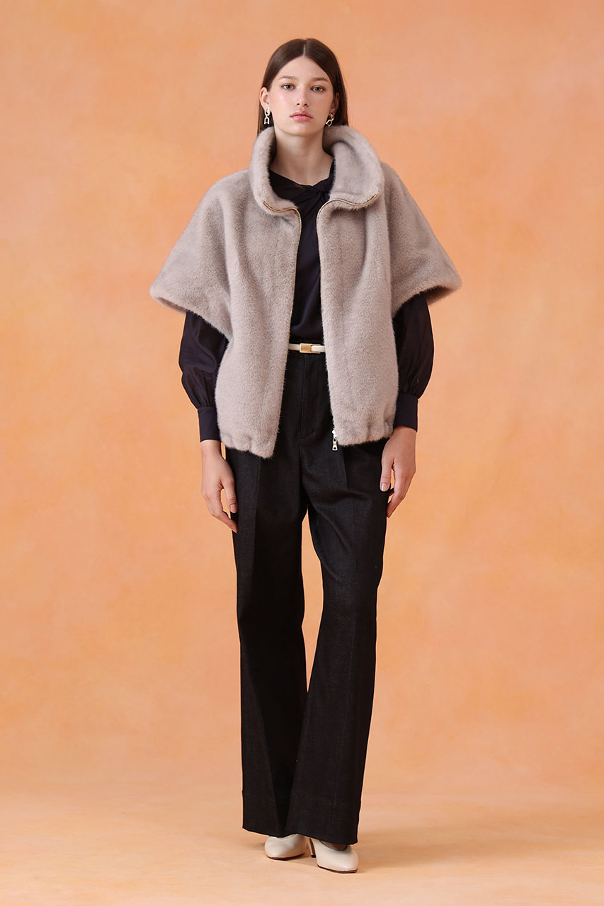 ANAYI(アナイ)｜フェイクミンクファージレ/グレージュ の通販