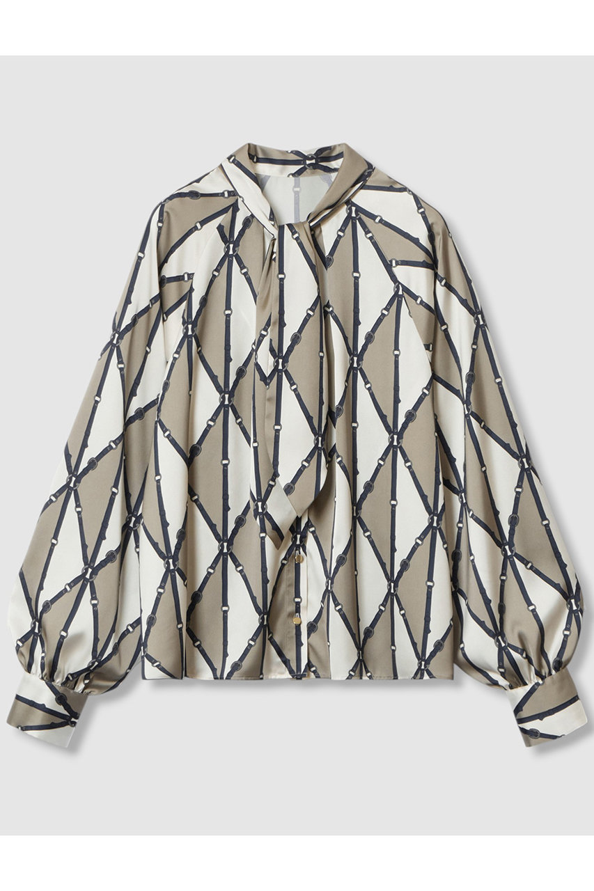 アナイ/ANAYIのベルトプリントボウタイ ブラウス(オフホワイト/10252713210-31-380)