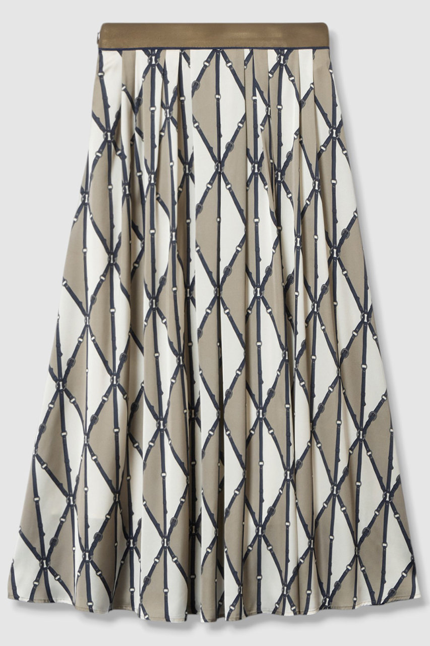 ANAYI(アナイ)｜ベルトプリントランダムタック スカート/オフホワイト