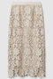 レザーフラワーエンブロイダリー スカート アナイ/ANAYI ベージュ