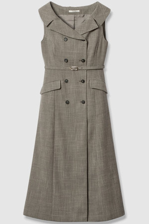 アナイ　ロングワンピース 大きいサイズ ハイウエスト切替ギャザーたっぷりAラインロング