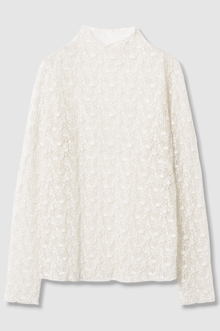 ANAYI ストレッチレースモックネック プルオーバー (オフホワイト, 38) アナイ ELLE SHOP ANAYI ストレッチレースモックネック プルオーバー (オフホワイト, 38) アナイ ELLE SHOP