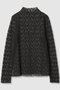 ストレッチレースモックネック プルオーバー アナイ/ANAYI ブラック