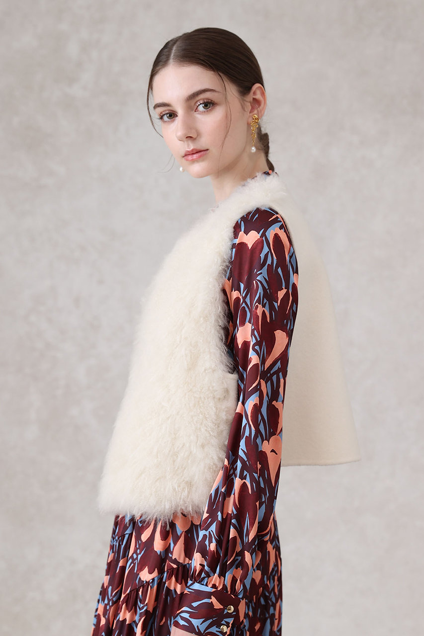 ANAYI(アナイ)｜カシミヤファーウールリバージレ/ホワイト の通販