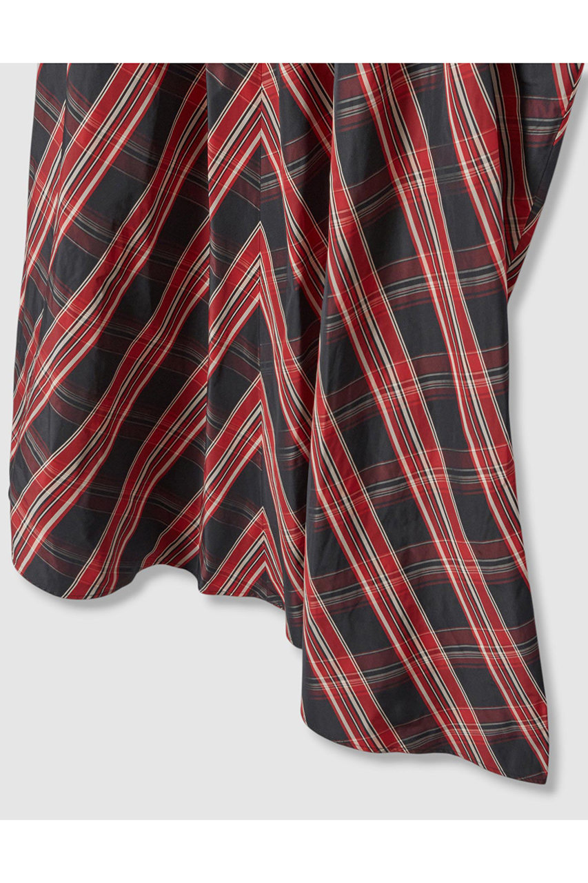 ANAYI(アナイ)｜チェックタフタギャザー スカート/レッド系 の通販