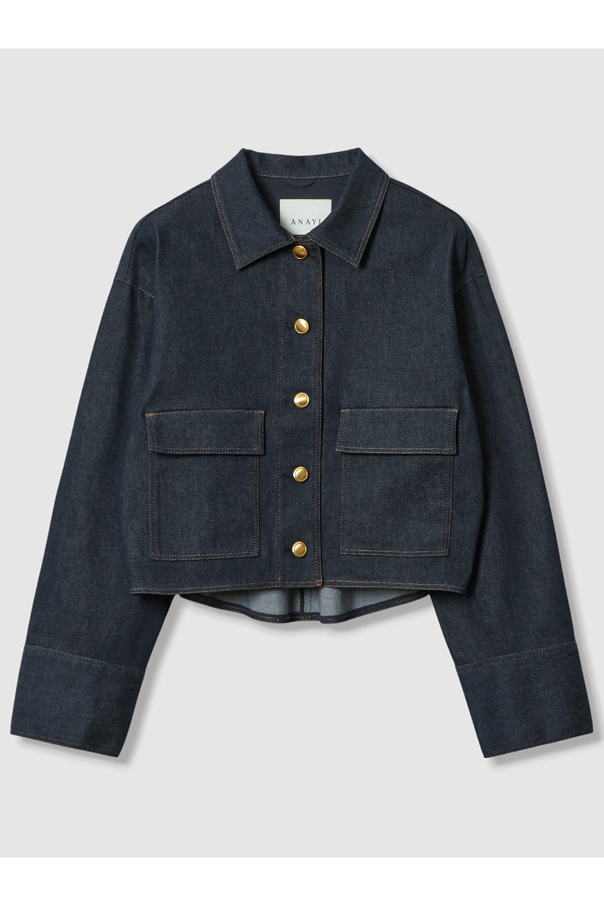 アナイ/ANAYIのデニムライクステンカラー ジャケット(ネイビー/10252710160-65-380)