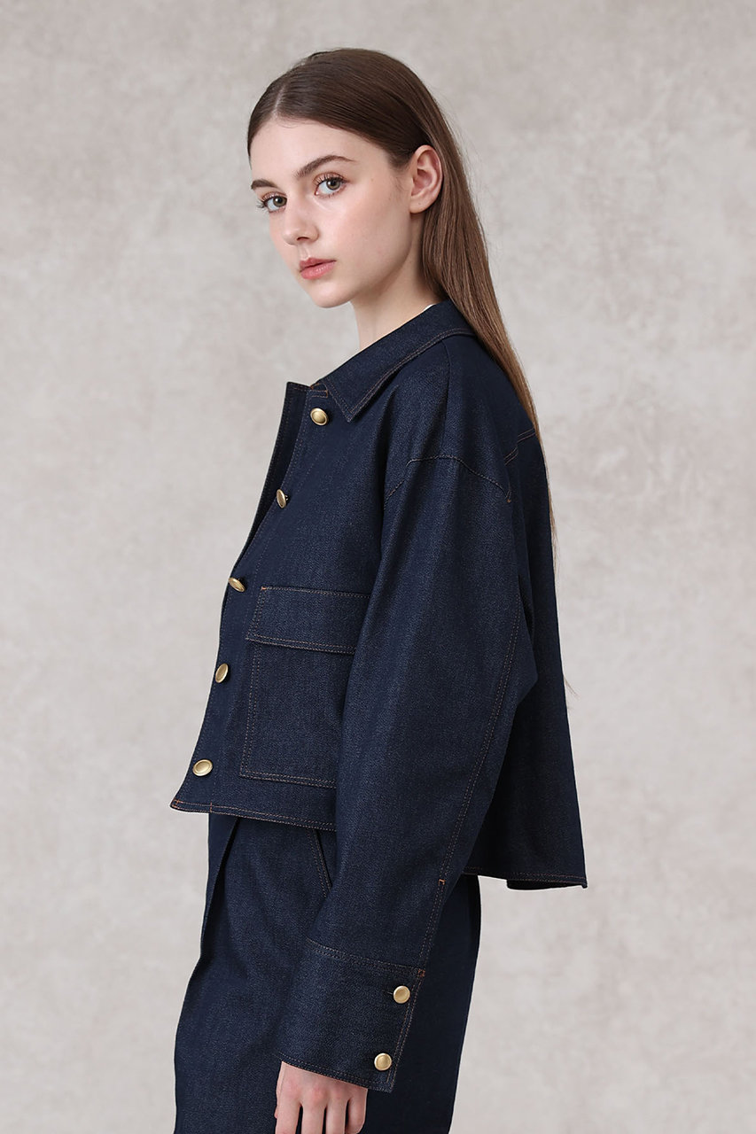 ANAYI(アナイ)｜デニムライクステンカラー ジャケット/ネイビー の通販