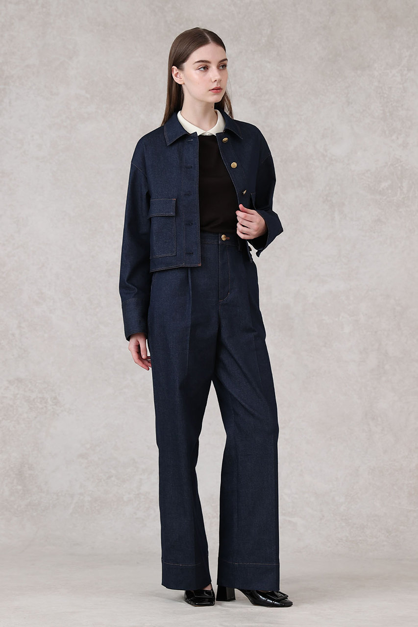 ANAYI(アナイ)｜デニムライクステンカラー ジャケット/ネイビー の通販