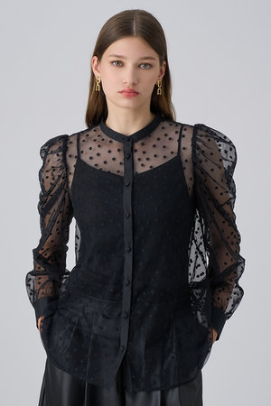 アナイ/ANAYIのリトルフラワーチュールギャザーブラウス(110400/110403)