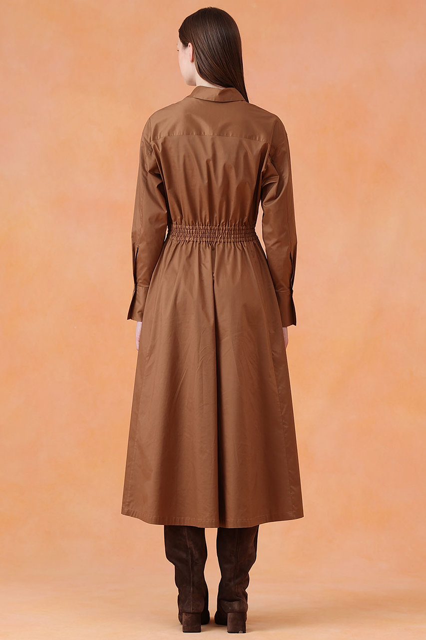 ANAYI(アナイ)｜ブライトグログランシャツワンピース/ブラウン の通販