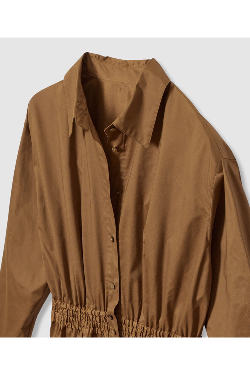 ANAYI(アナイ)｜ブライトグログランシャツワンピース/ブラウン の通販